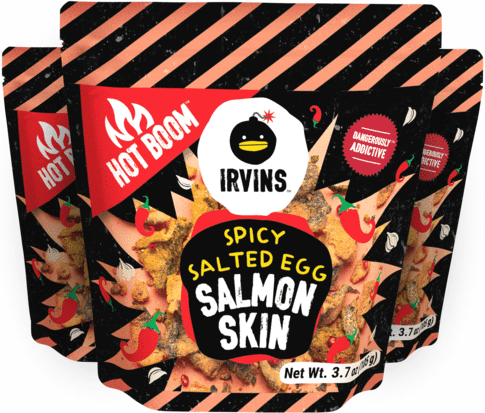 Hot Boom Spicy Salted Egg Salmon Skin 12-Pack (3.7oz)