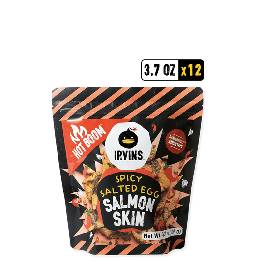 Hot Boom Spicy Salted Egg Salmon Skin Pack (12packs of 3.7oz bags)