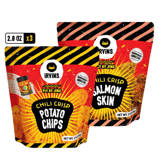 IRVINS x Fly By Jing Chili Crisp Potato Chips & Salmon Skin Bundle