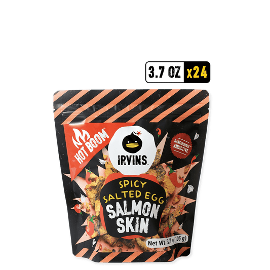 Hot Boom Spicy Salted Egg Salmon Skin Pack (24 packs of 3.7oz bags)