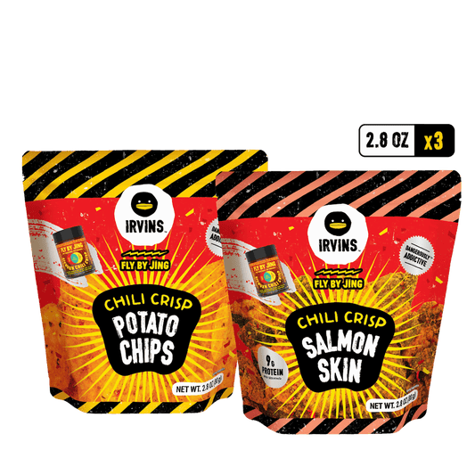 IRVINS x Fly By Jing Chili Crisp Potato Chips & Salmon Skin Bundle