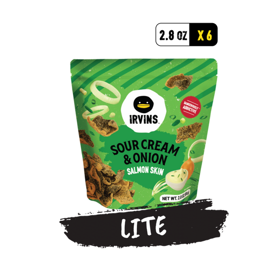 IRVINS LITE Sour Cream & Onion Salmon Skin 6-Pack (2.5 oz)