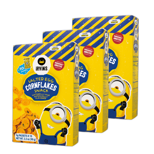 IRVINS X MINIONS Salted Egg Cornflakes Snack (3.2oz) 3-pack